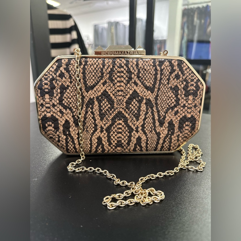 BCBG Max Azria Snake Print Clutch